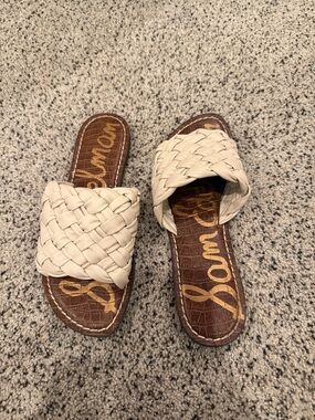 Sam Edelman Cream Braided Slide Sandals
